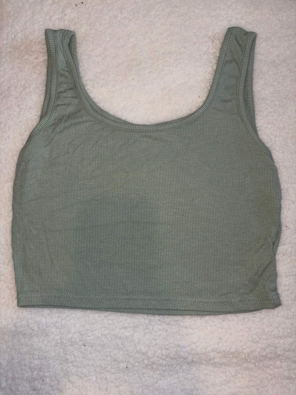 SHEIN Sage Green Ribbed Tank Top
